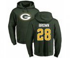 Green Bay Packers #28 Tony Brown Green Name & Number Logo Pullover Hoodie