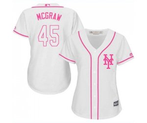 Women\'s New York Mets #45 Tug McGraw Authentic White Fashion Cool Base Baseball Jersey
