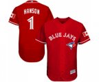 Toronto Blue Jays #1 Alen Hanson Scarlet Alternate Flex Base Authentic Collection Alternate Baseball Jersey