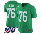Philadelphia Eagles #76 Shareef Miller Limited Green Rush Vapor Untouchable 100th Season Football Jersey