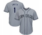 San Diego Padres #1 Ozzie Smith Replica Grey Road Cool Base MLB Jersey