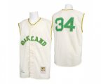 1968 Oakland Athletics #34 Rollie Fingers Authentic Cream Throwback Baseball Jersey