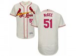 St. Louis Cardinals #51 Willie McGee Cream Flexbase Authentic Collection MLB Jersey
