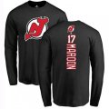New Jersey Devils #17 Patrick Maroon Black Backer Long Sleeve T-Shirt
