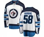 Winnipeg Jets #58 Jansen Harkins Fanatics Branded White Away Breakaway NHL Jersey
