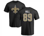 New Orleans Saints #89 Josh Hill Black Name & Number Logo T-Shirt