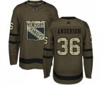 Adidas New York Rangers #36 Glenn Anderson Authentic Green Salute to Service NHL Jersey