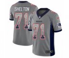 New England Patriots #71 Danny Shelton Limited Gray Rush Drift Fashion NFL Jersey