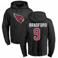 Arizona Cardinals #9 Sam Bradford Black Name & Number Logo Pullover Hoodie