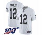 Oakland Raiders #12 Kenny Stabler White Vapor Untouchable Limited Player 100th Season Football Jersey