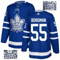Toronto Maple Leafs #55 Andreas Borgman Authentic Royal Blue Fashion Gold NHL Jersey