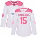 Women Toronto Maple Leafs #15 Adam Cracknell Authentic White Pink Fashion NHL Jersey
