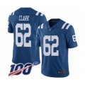 Indianapolis Colts #62 Le'Raven Clark Limited Royal Blue Rush Vapor Untouchable 100th Season Football Jersey