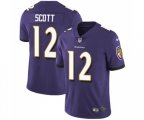 Baltimore Ravens #12 Jaleel Scott Purple Team Color Vapor Untouchable Limited Player Football Jersey