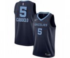 Memphis Grizzlies #5 Bruno Caboclo Authentic Navy Blue Finished Basketball Jersey - Icon Edition