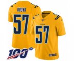 Los Angeles Chargers #57 Jatavis Brown Limited Gold Inverted Legend 100th Season Football Jersey