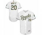 Kansas City Royals #20 Frank White Authentic White 2016 Memorial Day Fashion Flex Base Baseball Jersey