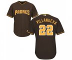 San Diego Padres #22 Christian Villanueva Replica Brown Alternate Cool Base MLB Jersey
