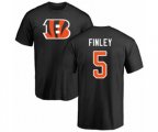 Cincinnati Bengals #5 Ryan Finley Black Name & Number Logo T-Shirt