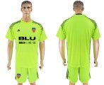 2017-18 Valencia CF Fluorescent Green Goalkeeper Soccer Jersey