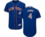 New York Mets #4 Jed Lowrie Royal Gray Alternate Flex Base Authentic Collection Baseball Jersey
