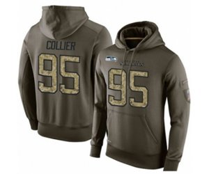 Seattle Seahawks #95 L.J. Collier Green Salute To Service Pullover Hoodie