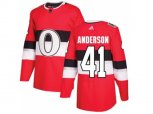Adidas Ottawa Senators #41 Craig Anderson Red Authentic 2017 100 Classic Stitched NHL Jersey