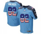 Tennessee Titans #82 Delanie Walker Elite Light Blue Home USA Flag Fashion Football Jersey