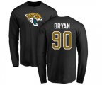 Jacksonville Jaguars #90 Taven Bryan Black Name & Number Logo Long Sleeve T-Shirt