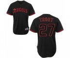 Los Angeles Angels of Anaheim #27 Mike Trout Replica Black Fashion Baseball Jersey