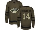 Minnesota Wild #14 Joel Eriksson Ek Green Salute to Service Stitched NHL Jersey