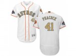 Houston Astros #41 Brad Peacock White FlexBase Authentic 2018 Gold Program Stitched Baseball Jersey