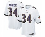 Baltimore Ravens #34 Anthony Averett Game White Football Jersey