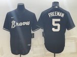 Atlanta Braves #5 Freddie Freeman Black Turn Back The Clock Stitched Cool Base Jersey