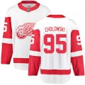 Detroit Red Wings #95 Dennis Cholowski Fanatics Branded White Away Breakaway NHL Jersey