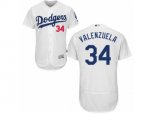 Los Angeles Dodgers #34 Fernando Valenzuela White Flexbase Authentic Collection MLB Jersey