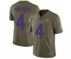 Minnesota Vikings #4 Sean Mannion Limited Olive 2017 Salute to Service Football Jersey