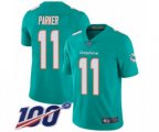 Miami Dolphins #11 DeVante Parker Aqua Green Team Color Vapor Untouchable Limited Player 100th Season Football Jersey