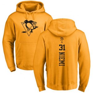 Pittsburgh Penguins #31 Antti Niemi Gold One Color Backer Pullover Hoodie