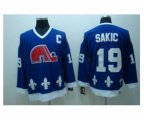 Quebec Nordiques #19 Joe Sakic Stitched CCM Throwback Blue NHL Jersey