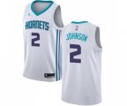 Charlotte Hornets #2 Larry Johnson Authentic White Basketball Jersey - Association Edition