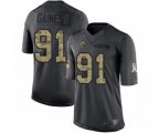 Los Angeles Rams #91 Greg Gaines Limited Black 2016 Salute to Service Football Jersey