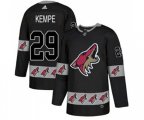 Arizona Coyotes #29 Mario Kempe Authentic Black Team Logo Fashion Hockey Jersey