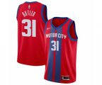 Detroit Pistons #31 Caron Butler Authentic Red Basketball Jersey - 2019-20 City Edition