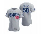 Los Angeles Dodgers Mookie Betts Gray 2020 World Series Champions Authentic Jersey