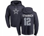 Dallas Cowboys #12 Roger Staubach Navy Blue Name & Number Logo Pullover Hoodie