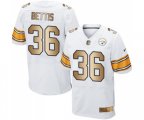 Pittsburgh Steelers #36 Jerome Bettis Elite White Gold Football Jersey