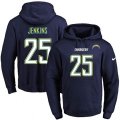 Los Angeles Chargers #25 Rayshawn Jenkins Navy Blue Name & Number Pullover Hoodie