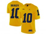 2016 Men's Jordan Brand Michigan Wolverines Tom Brady #10 College Football Limited Jersey - Yellow