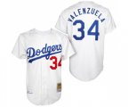 Los Angeles Dodgers #34 Fernando Valenzuela Authentic White 1955 Throwback Baseball Jerseys